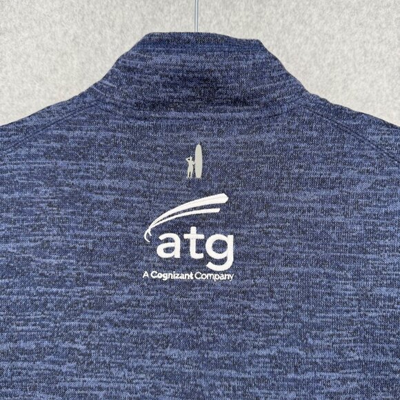 Johnnie O Mens Tahoe Full Zip Vest Size M Admiral Blue Knit Mock Neck NEW FLAW - Picture 3 of 12